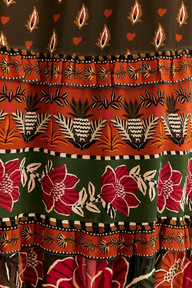 Multicolor Ainika Floral Garden Tiered Maxi Skirt - Image 5