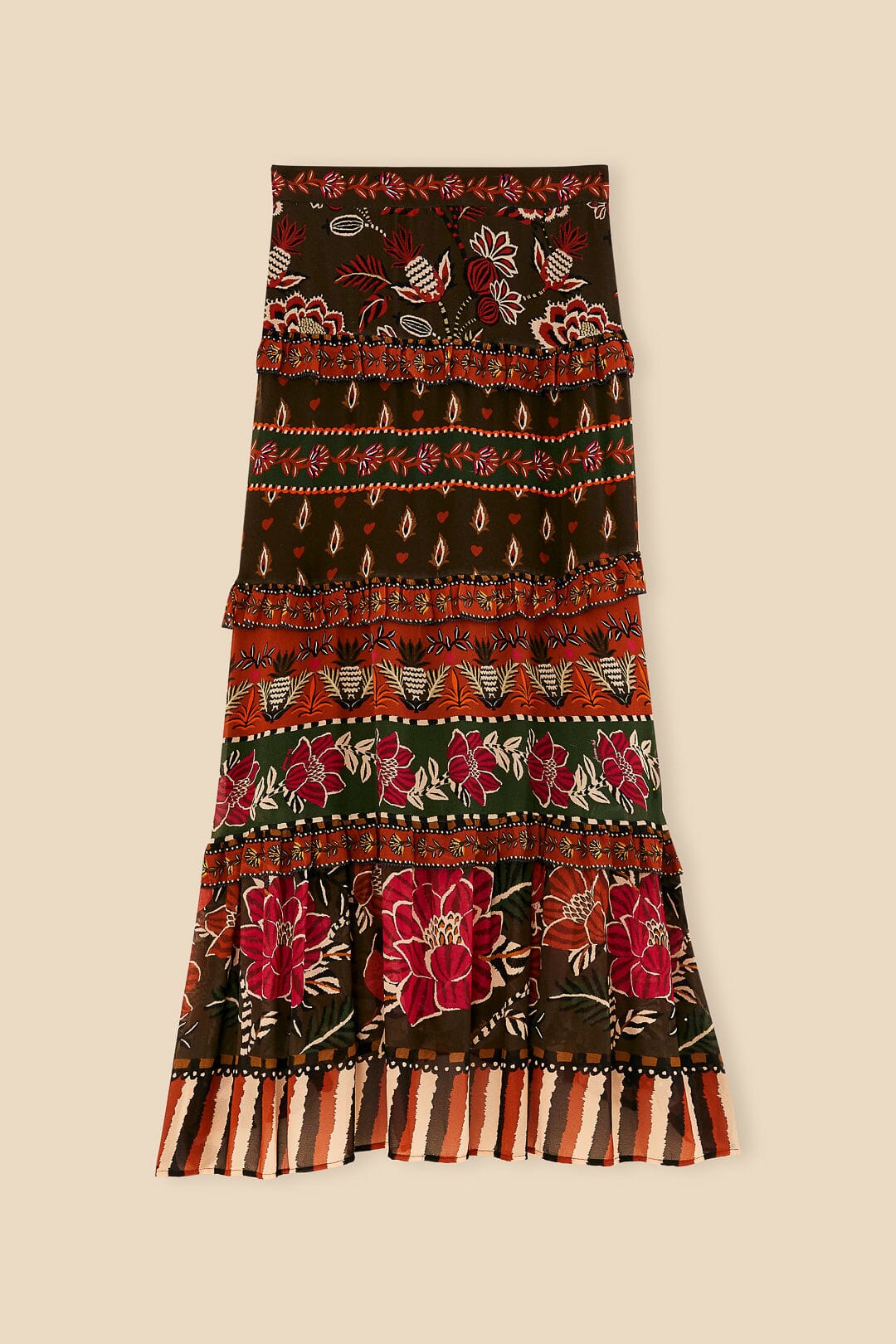 Multicolor Ainika Floral Garden Tiered Maxi Skirt - Image 6