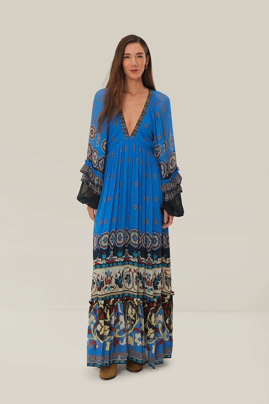 Blue Ainika Tiles Maxi Dress - Image 3