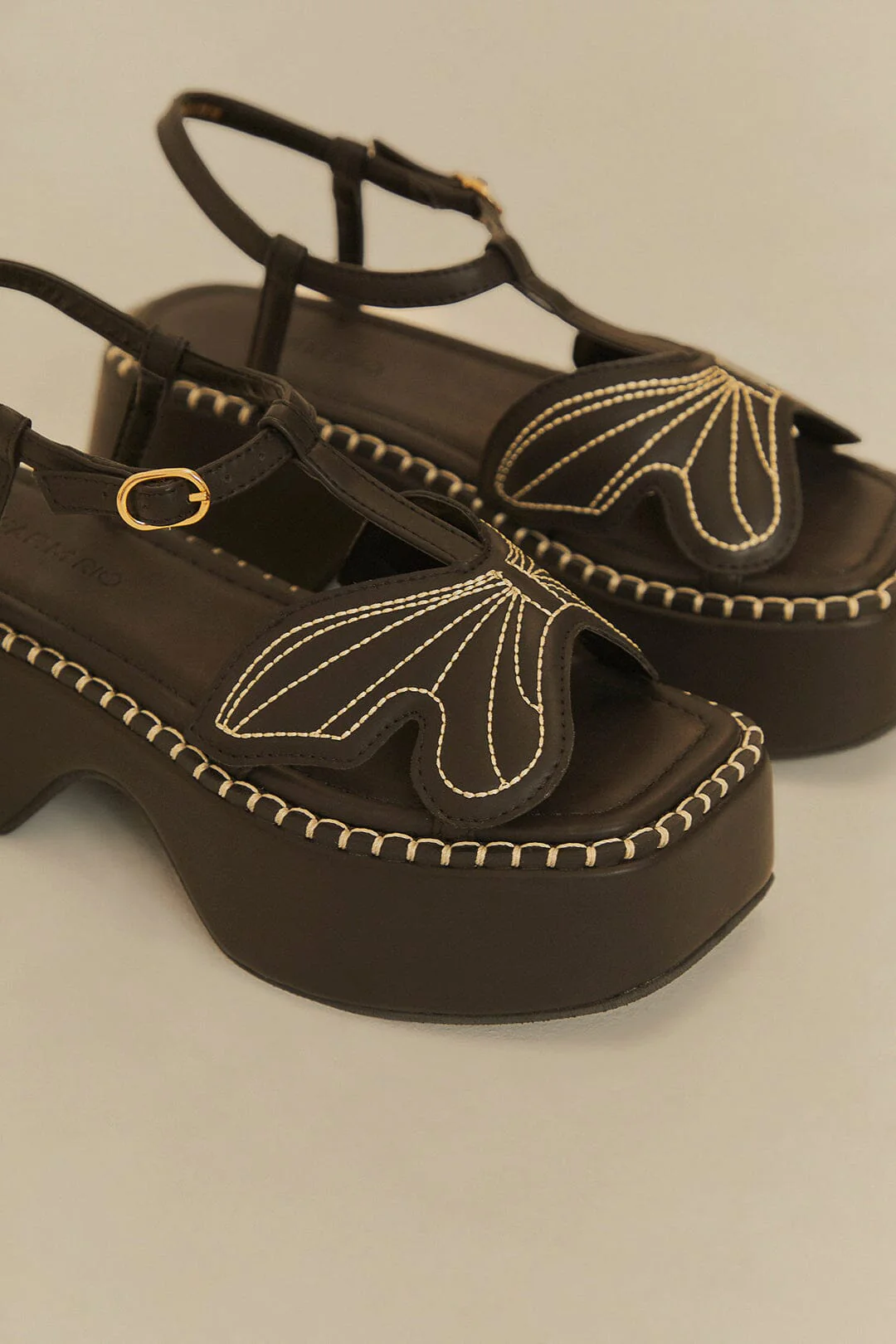 Black Butterfly Flatform Sandal - Image 3