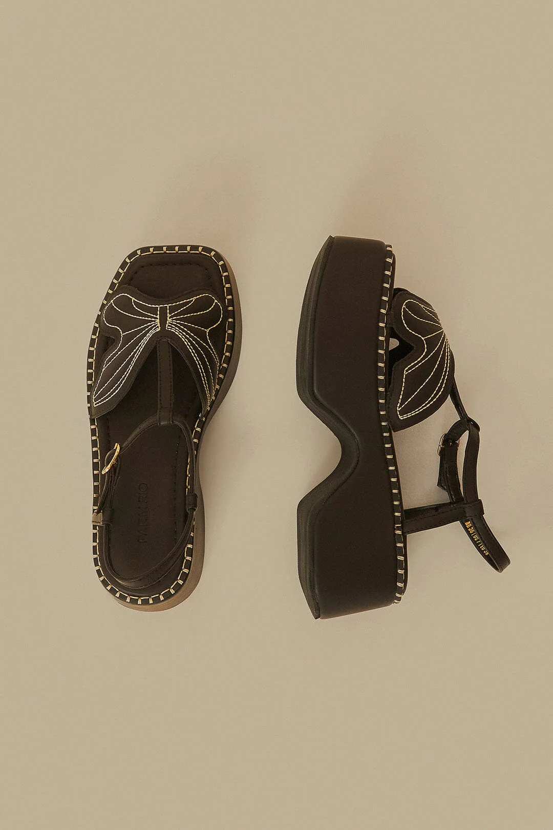 Black Butterfly Flatform Sandal - Image 4