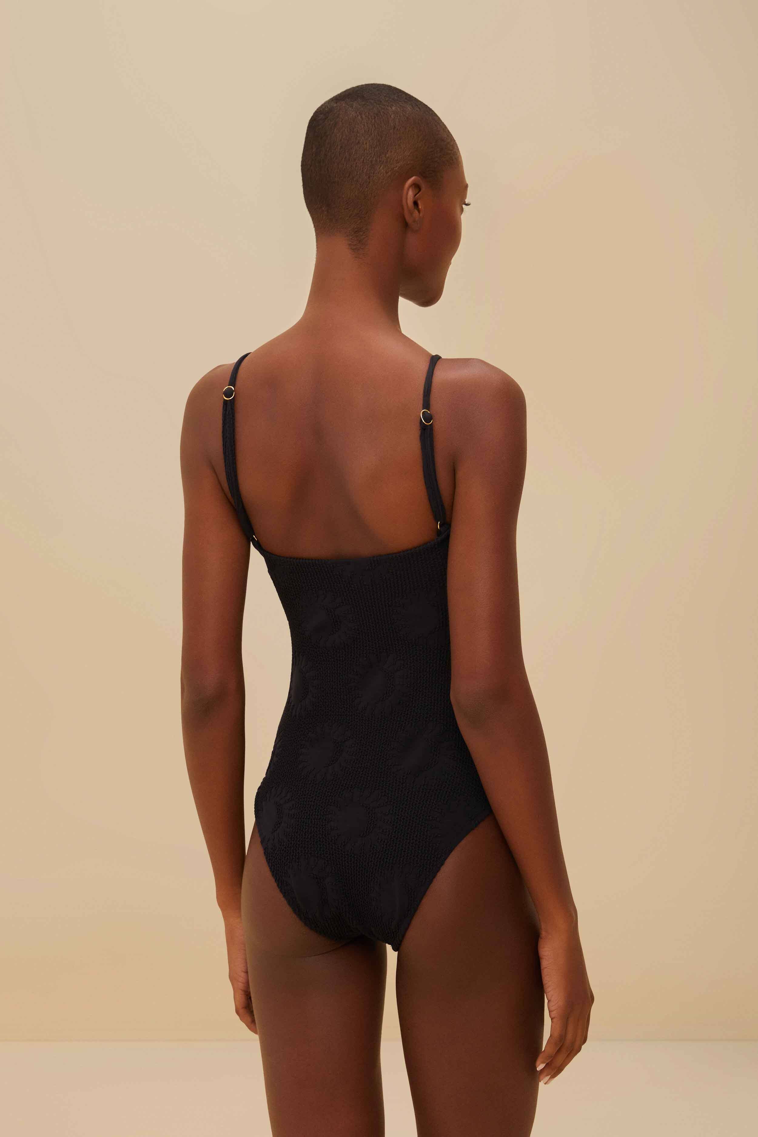 Black Sunny Moon One-Piece Swimsuit - Image 3