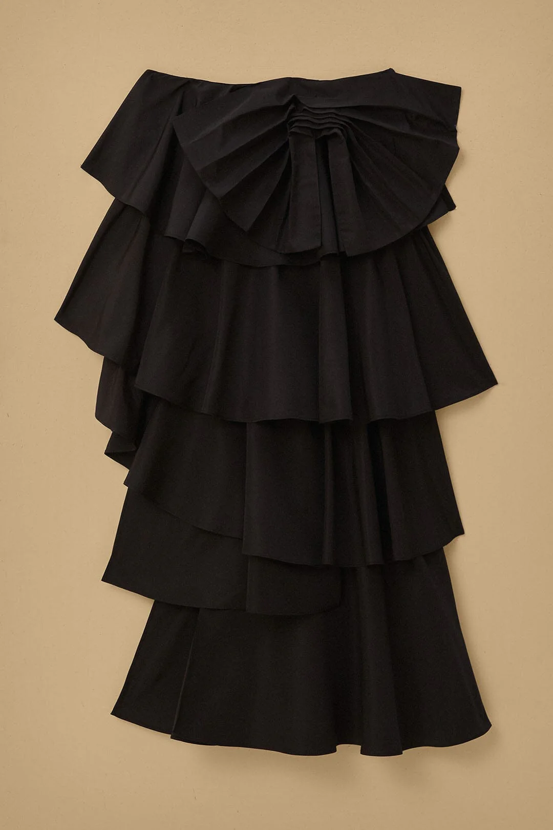 Black Tiered Bow Detail Maxi Skirt - Image 6