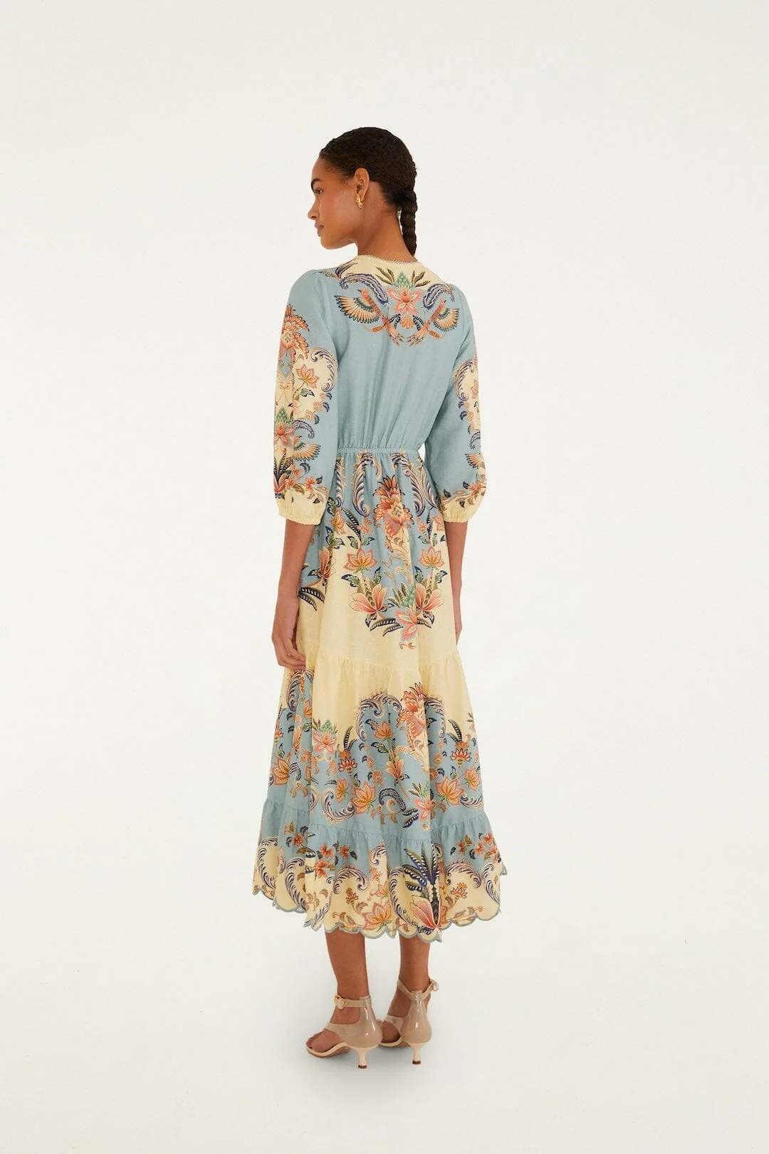 Butter Yellow Boho Beauty Lenzing Ecovero Euroflax Maxi Dress - Image 3