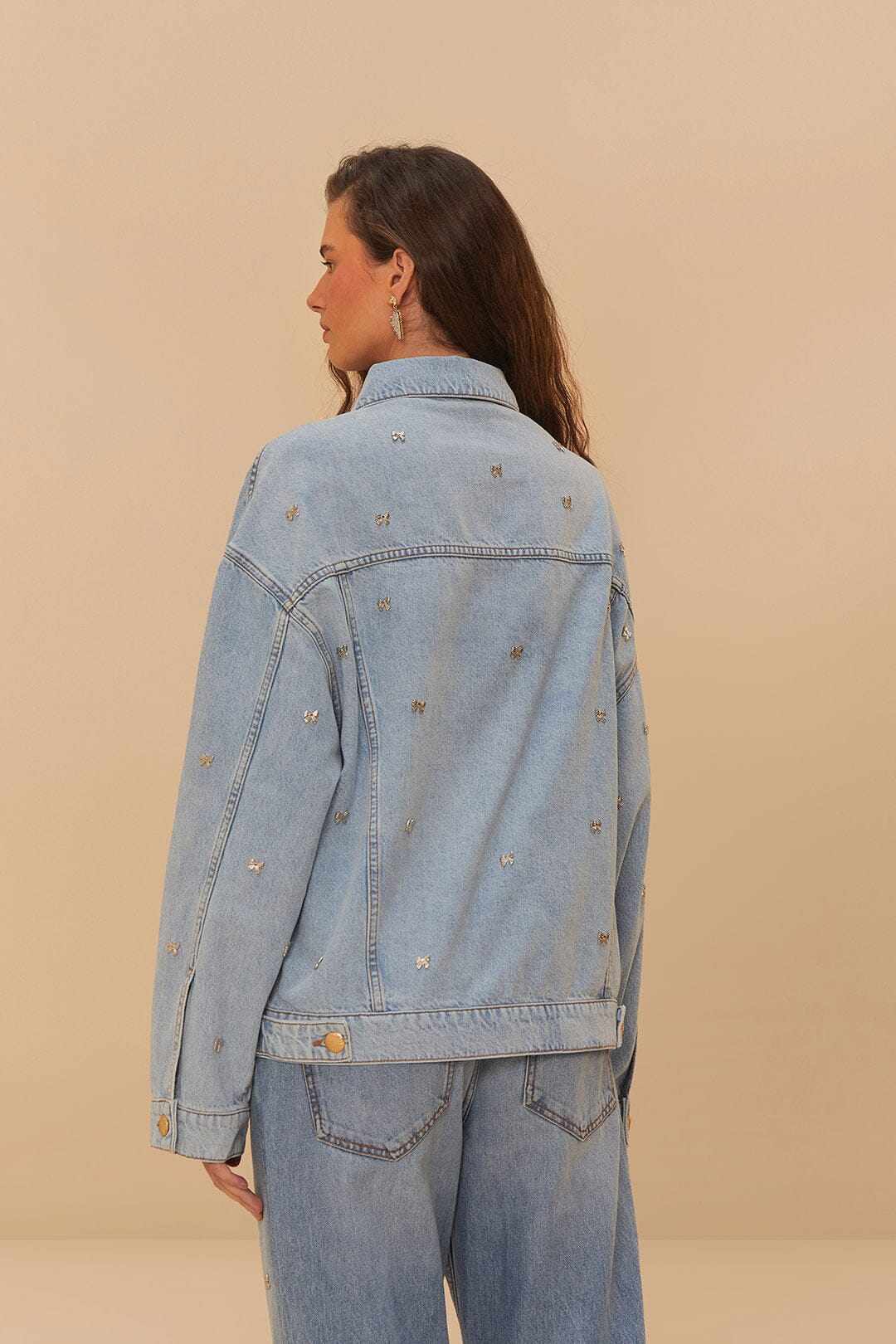 Bows Embroidery Denim Jacket - Image 3