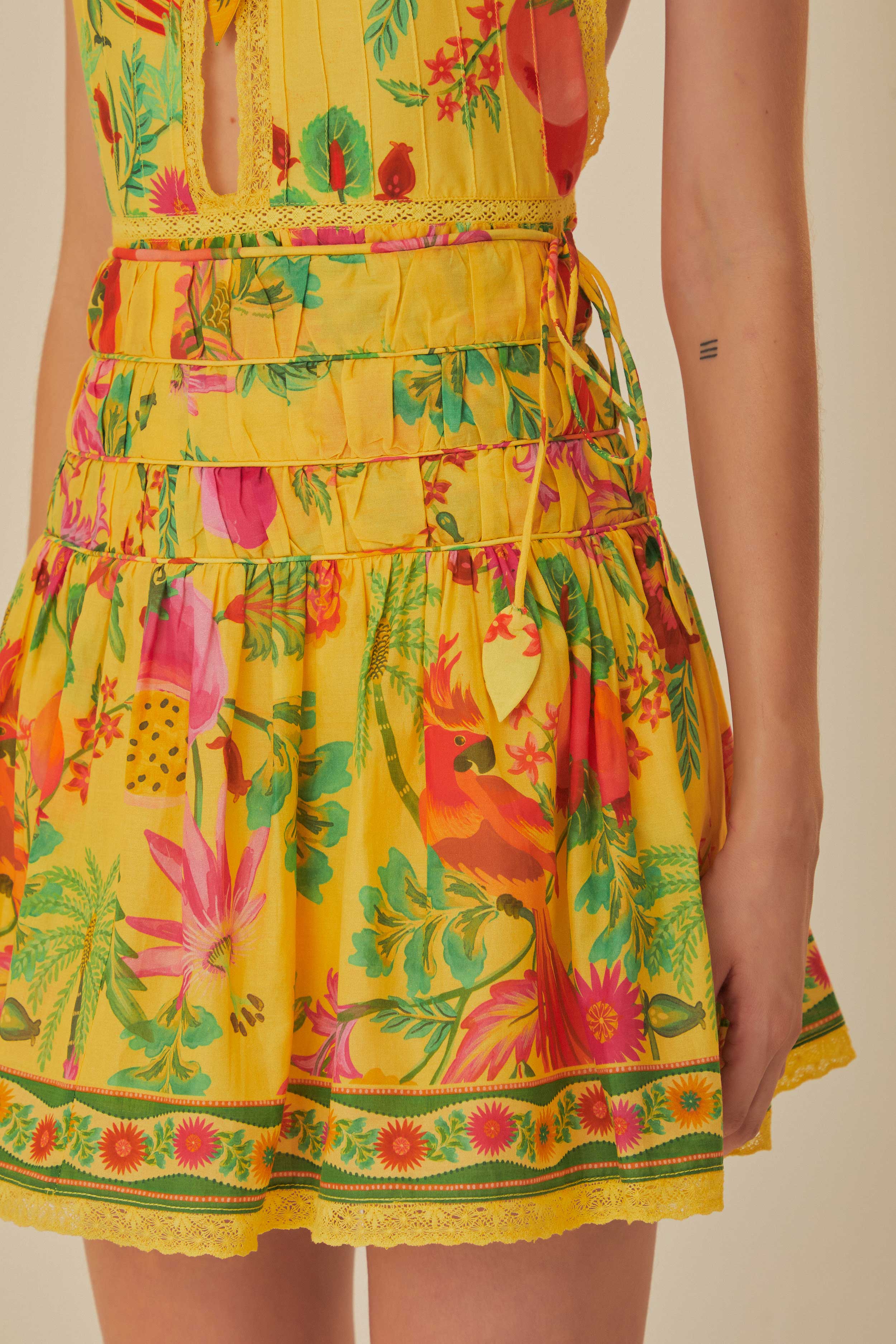 Yellow Delicate Fruit Garden Mini Skirt - Image 3