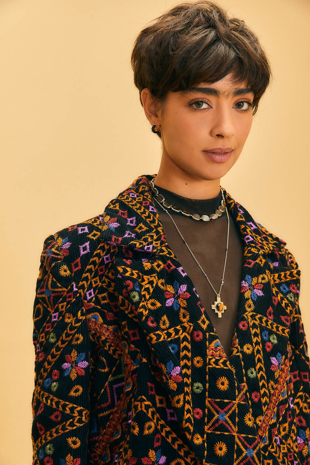 Embroidered Corduroy Blazer - Image 3