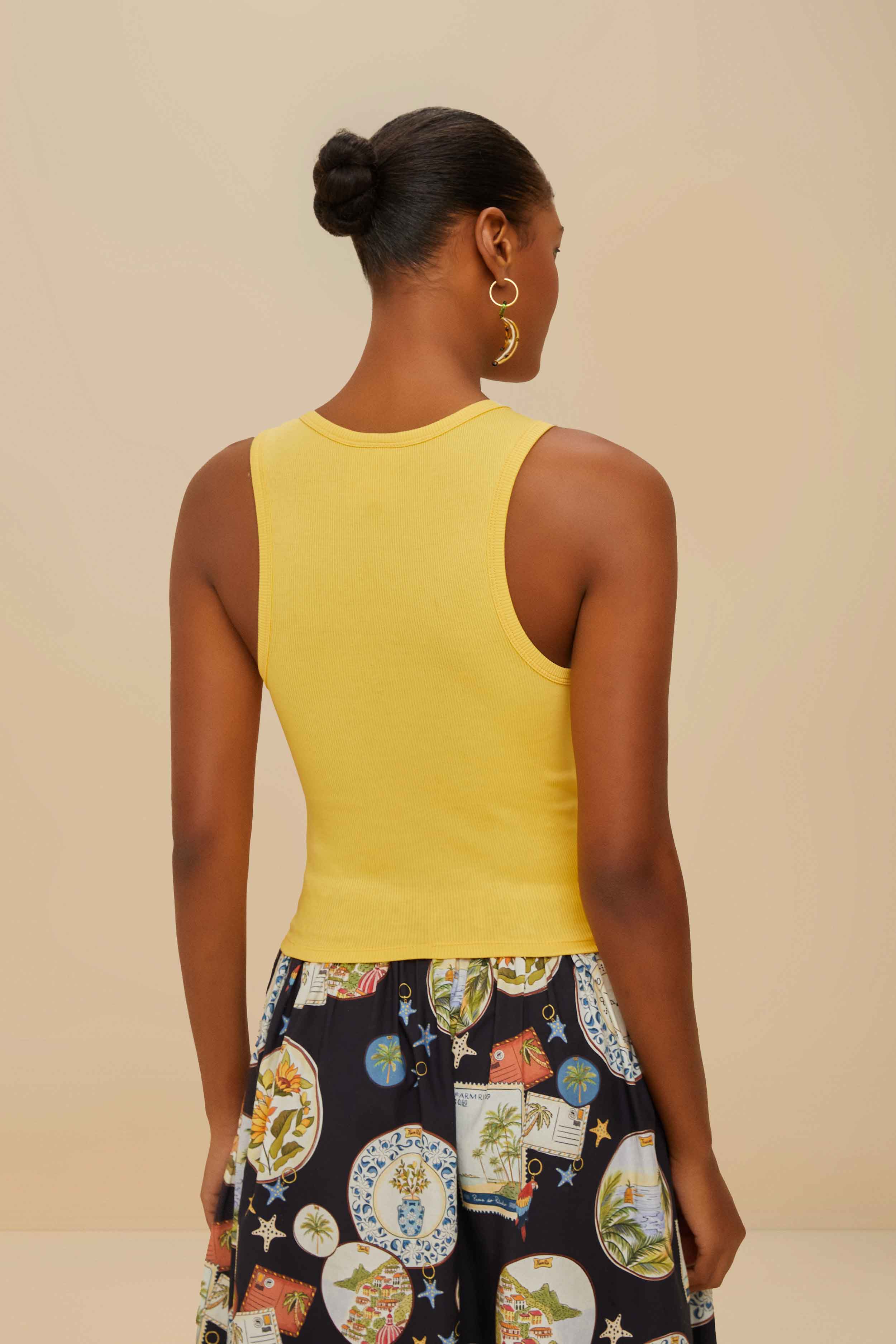 Yellow Farmrio Toucan Organic Cotton Tank Top - Image 4