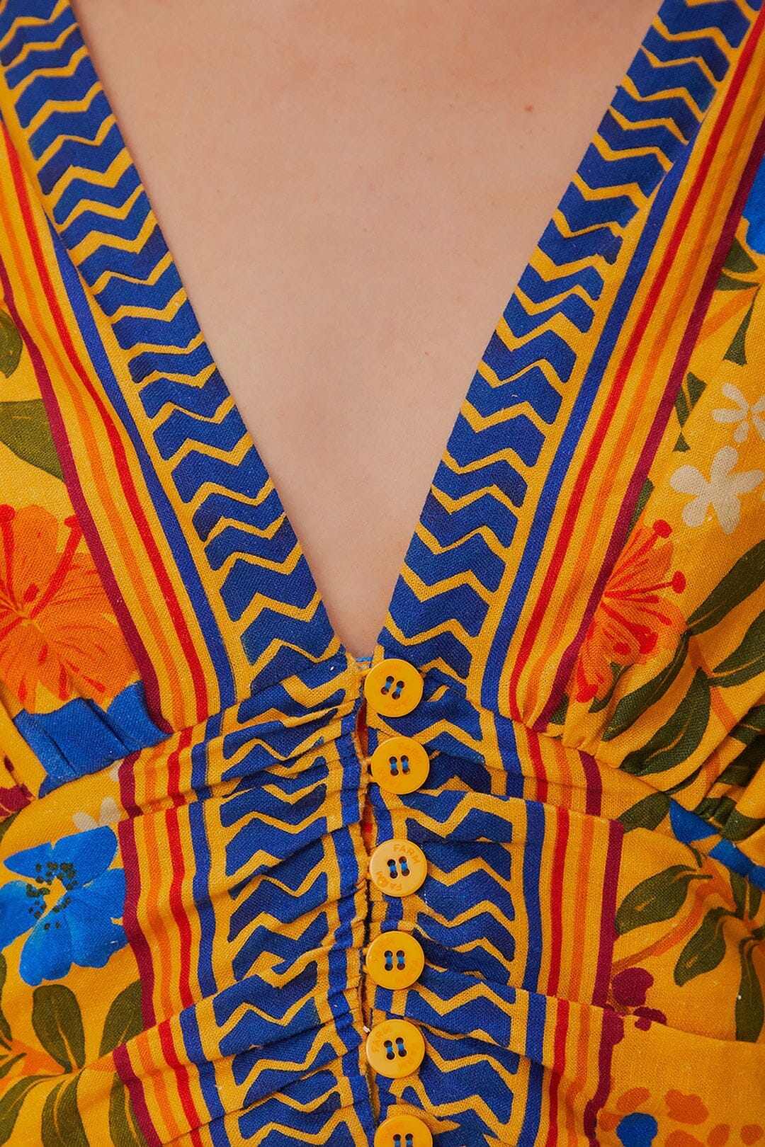 Yellow Floral Yard Lenzing™ Ecovero™ Euroflax™ Crop Top - Image 5