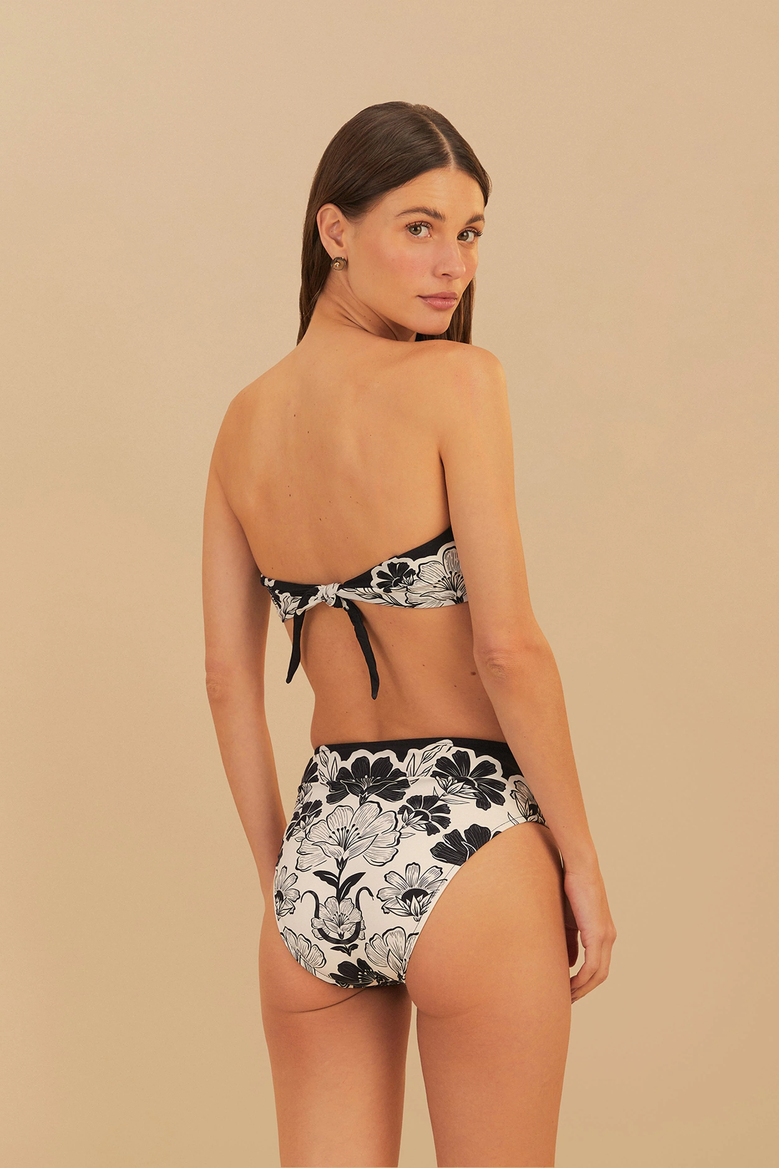 Black Flower Leopards High Waist Bikini Bottom - Image 3