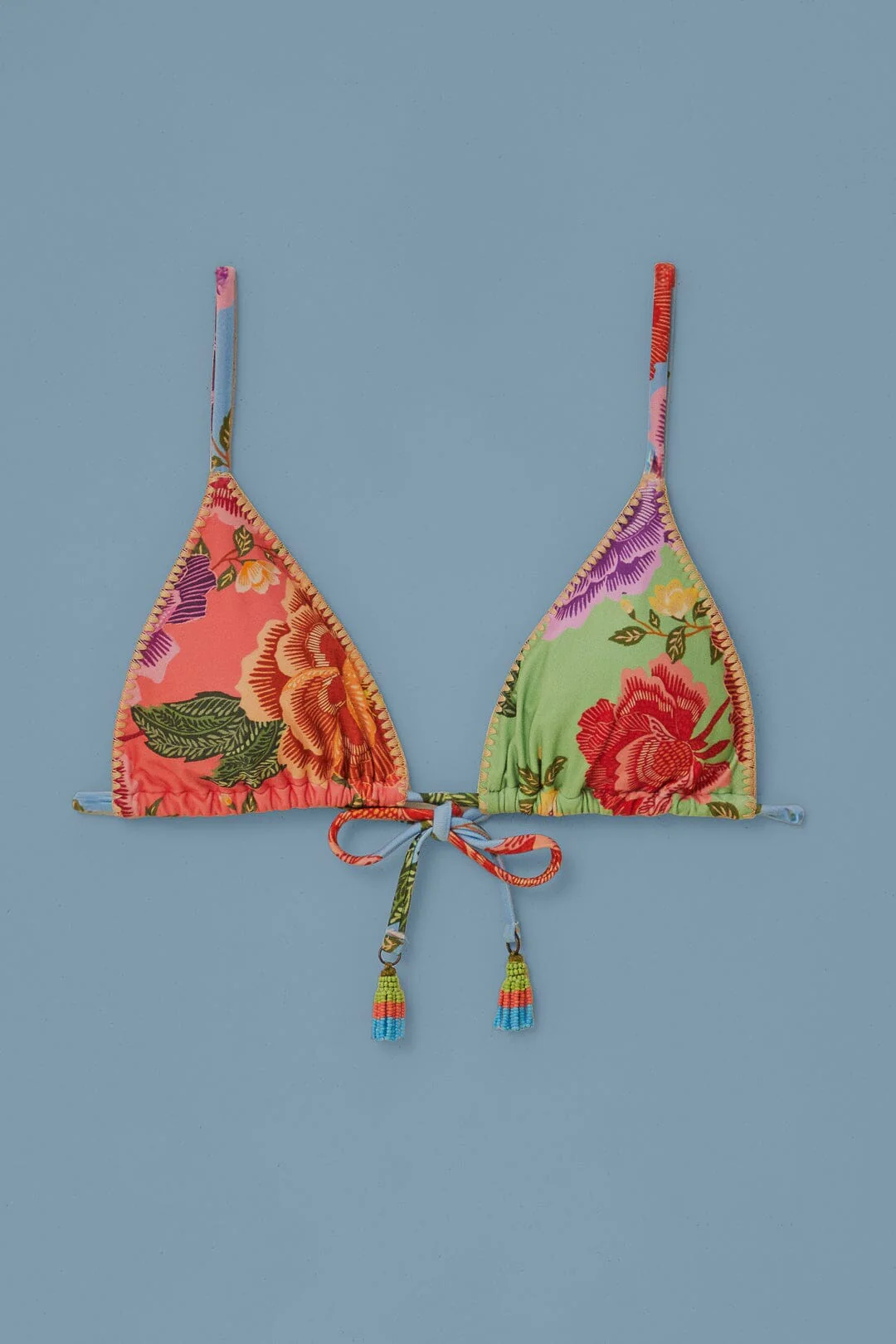 Flower Scarves Side Tie Bikini Top - Image 5