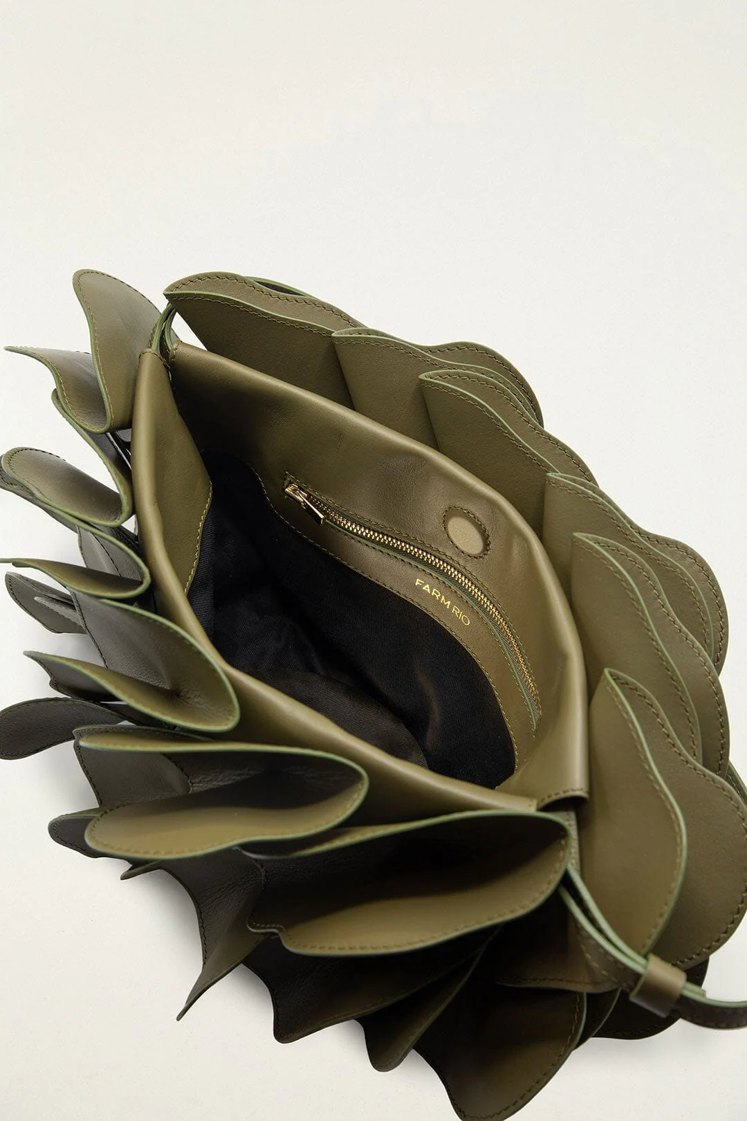 Green Leather Shoulder Flower Bag - Image 5