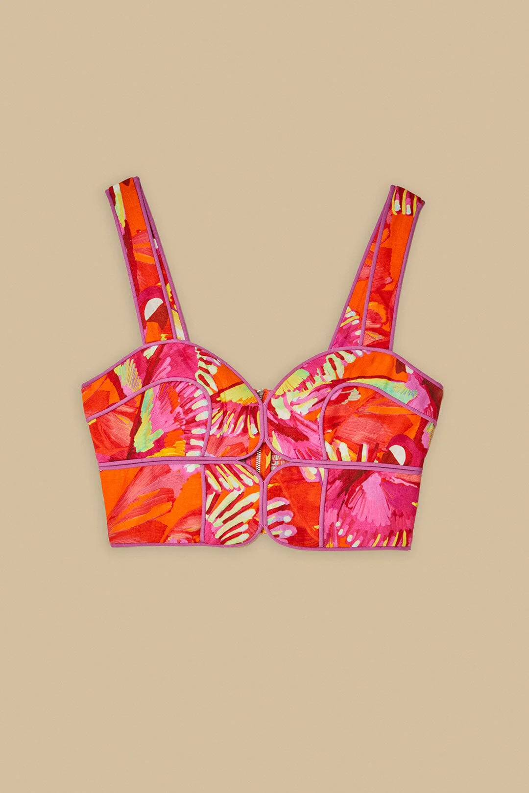Orange Flying Birds LENZING™ ECOVERO™ Euroflax™ Crop Top - Image 5
