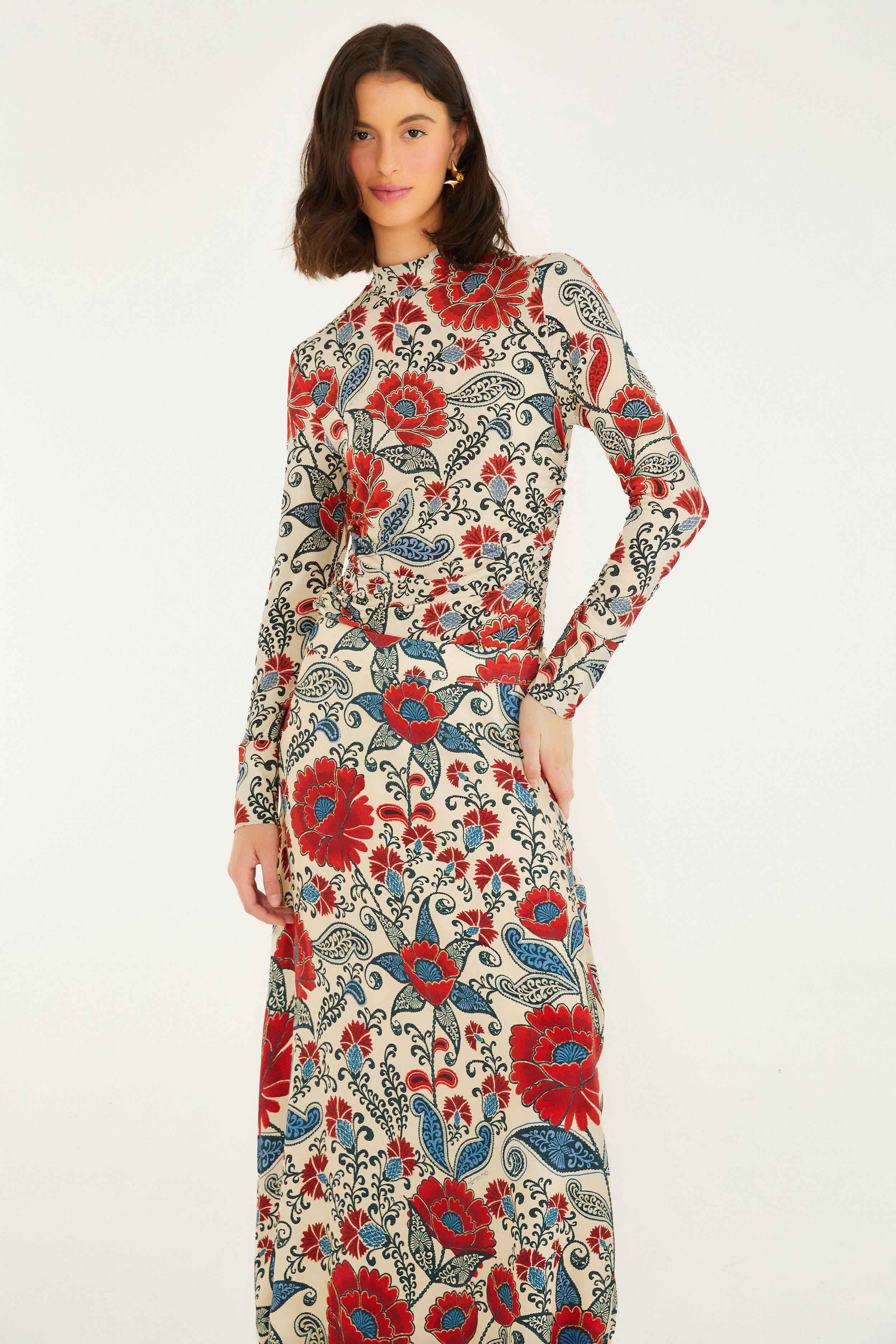 Sand Francesca Lenzing™ Ecovero™ Viscose Maxi Skirt - Image 3