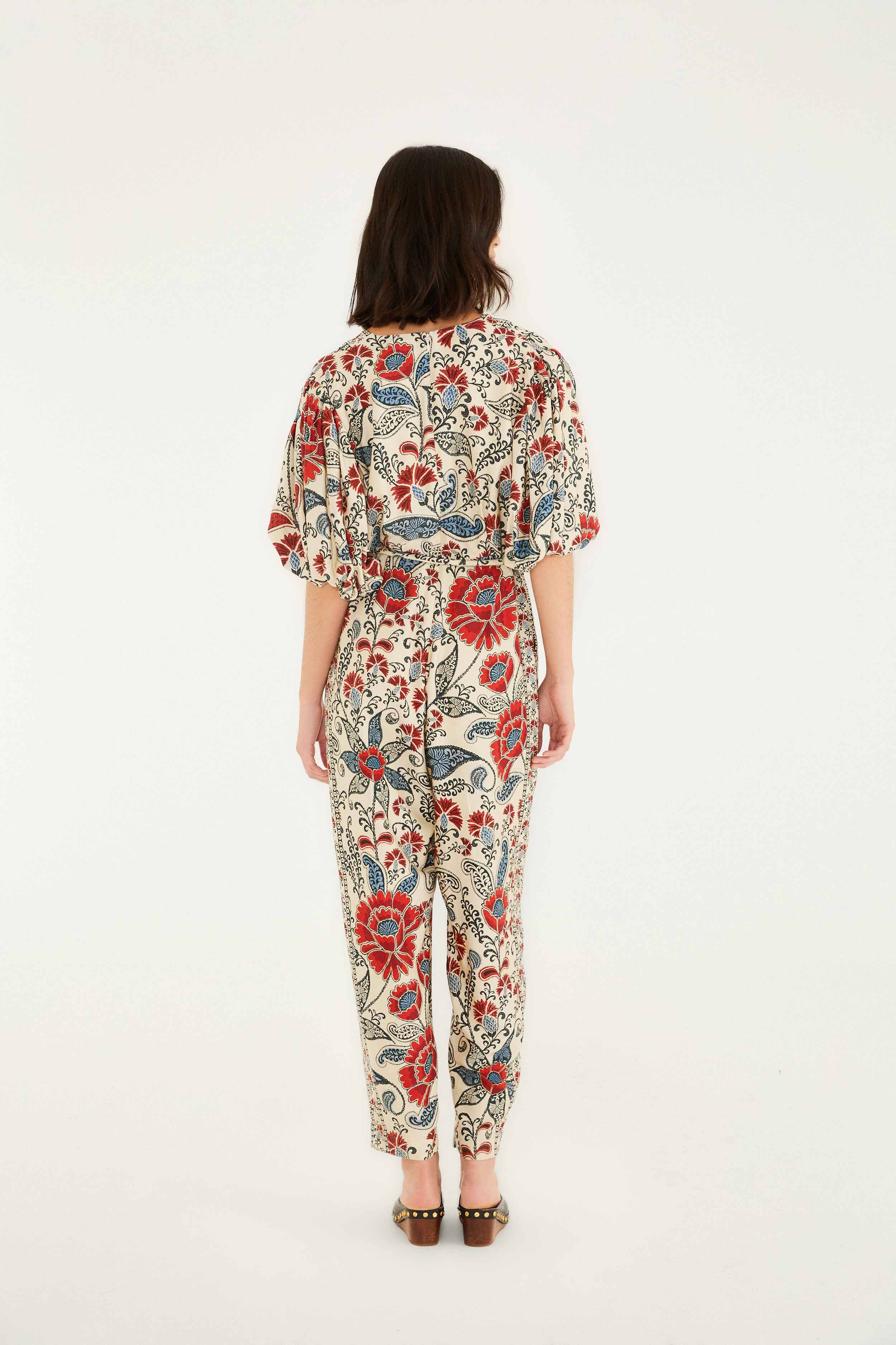 Sand Francesca V Neckline Short Sleeve Jumpsuit - Image 4
