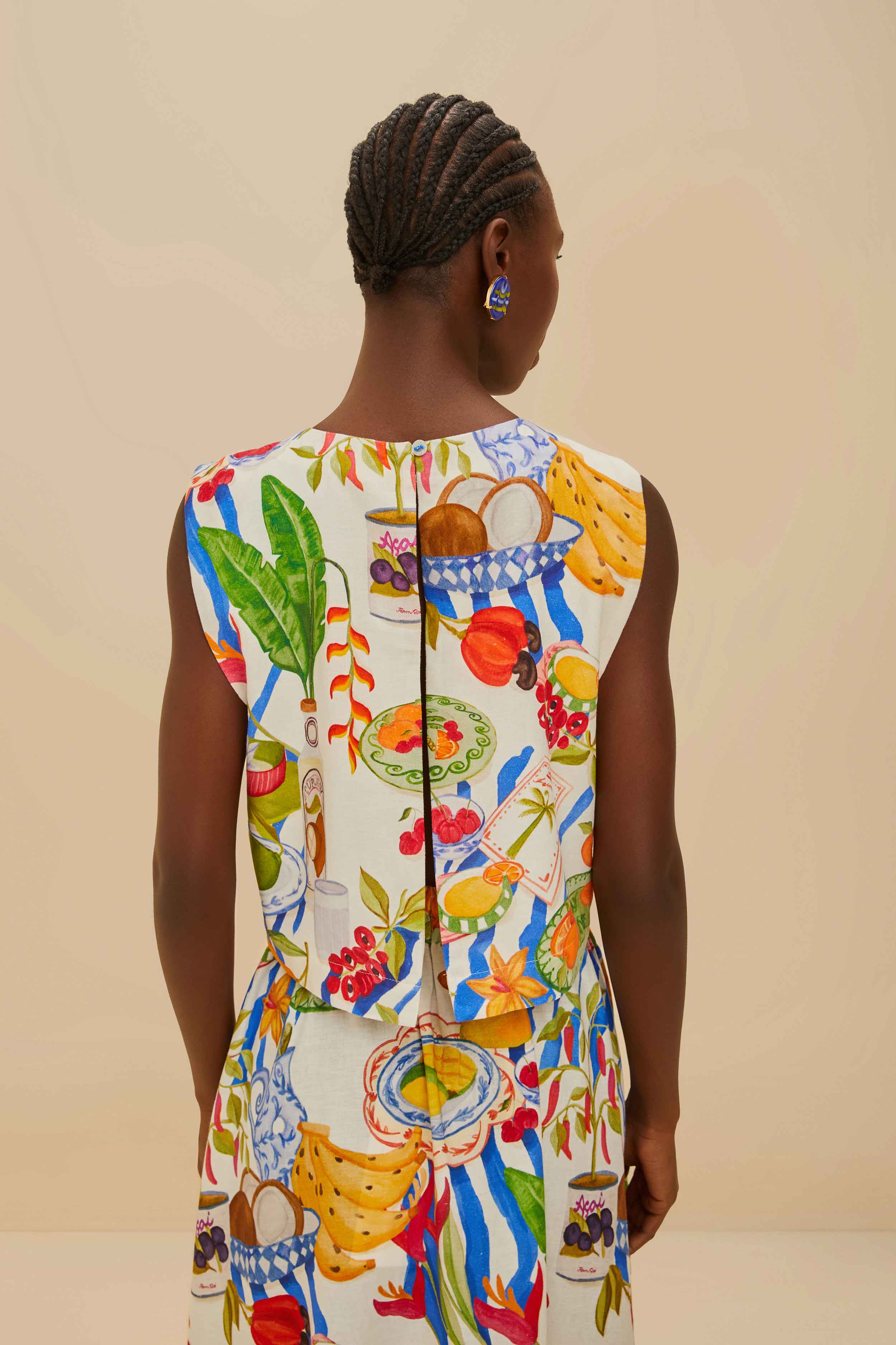 Off-White Fresh Table LENZING™ ECOVERO™ Euroflax™ Blouse - Image 4