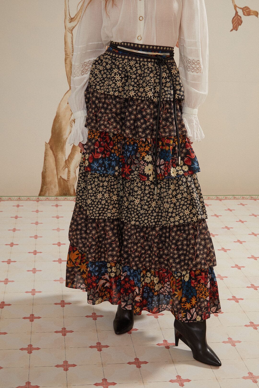 Black Jujus Garden Midi Skirt - Image 4