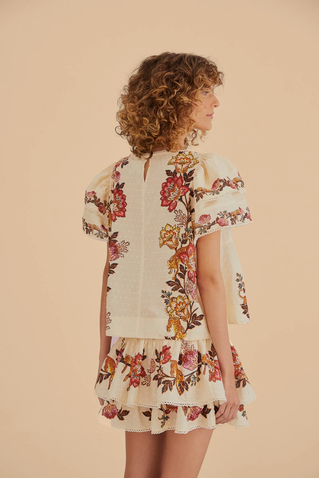 Sand Leopard Flowers Blouse - Image 4