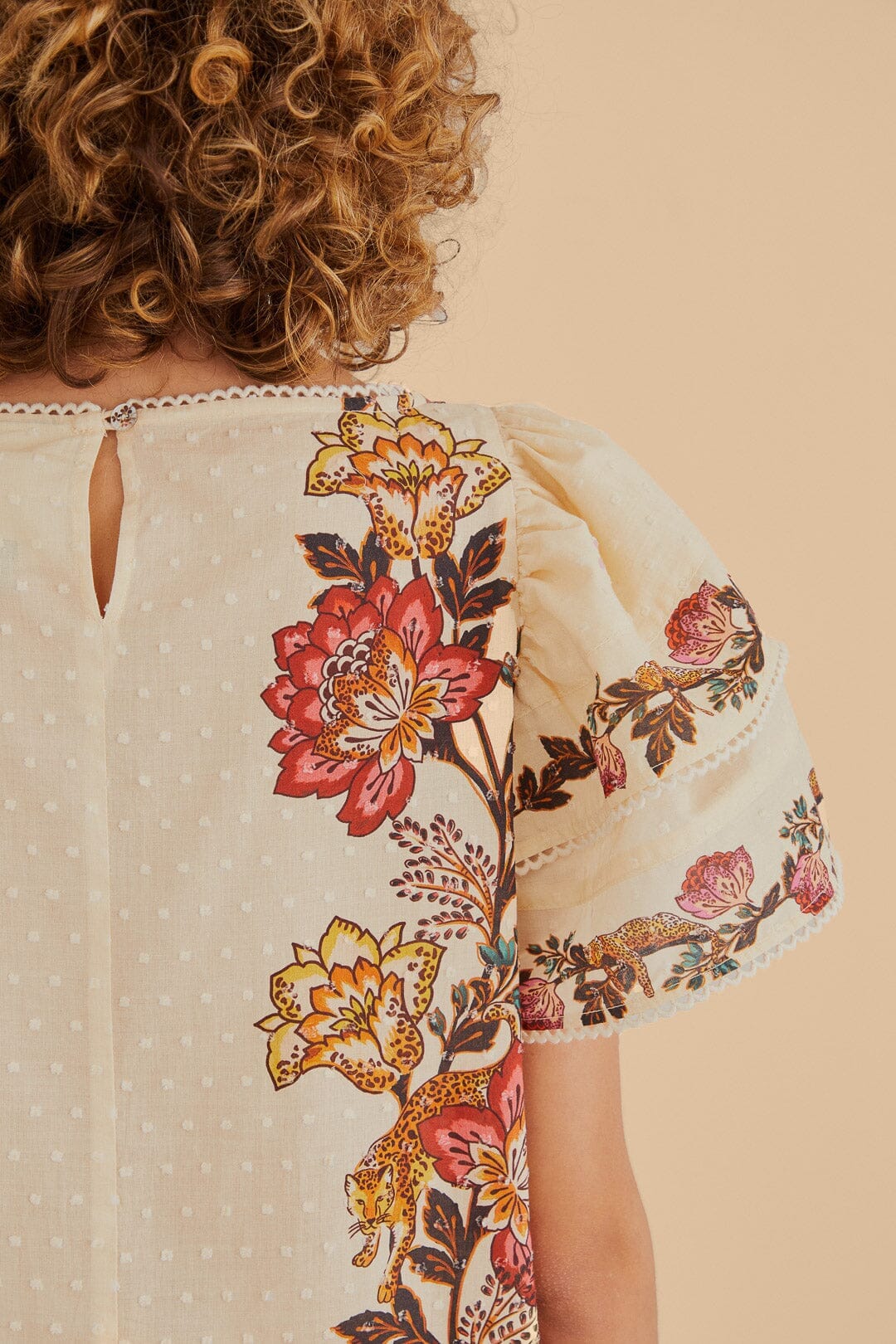 Sand Leopard Flowers Blouse - Image 5