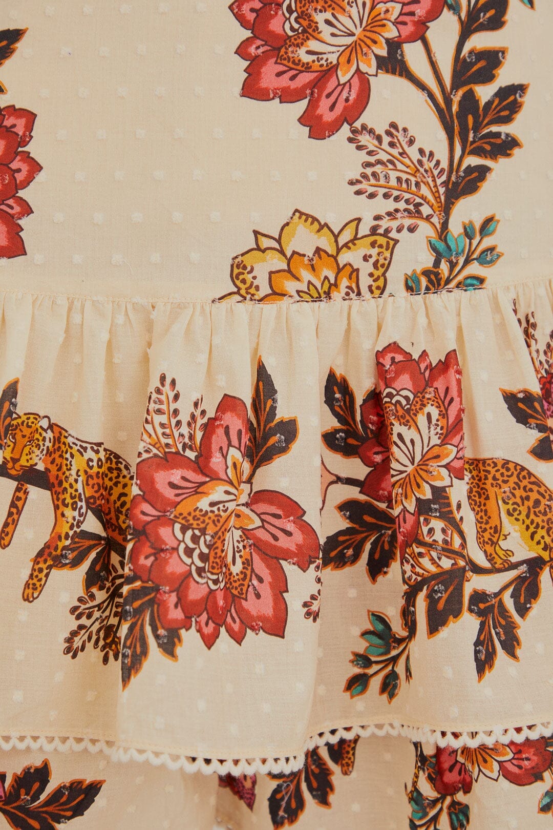Sand Leopard Flowers Mini Skirt - Image 4