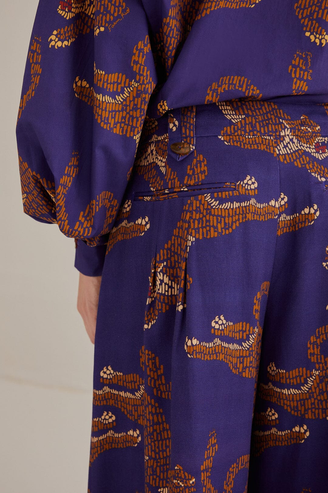 Navy Blue Leopards Tailored Pants - Image 6