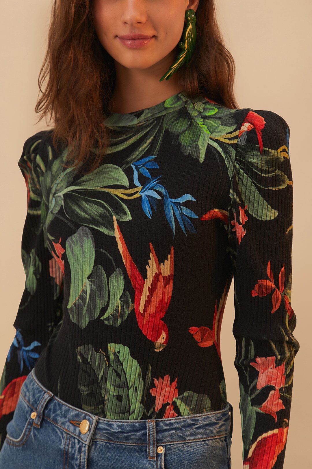Black Midnight Macaw Fiesta Bodysuit - Image 4