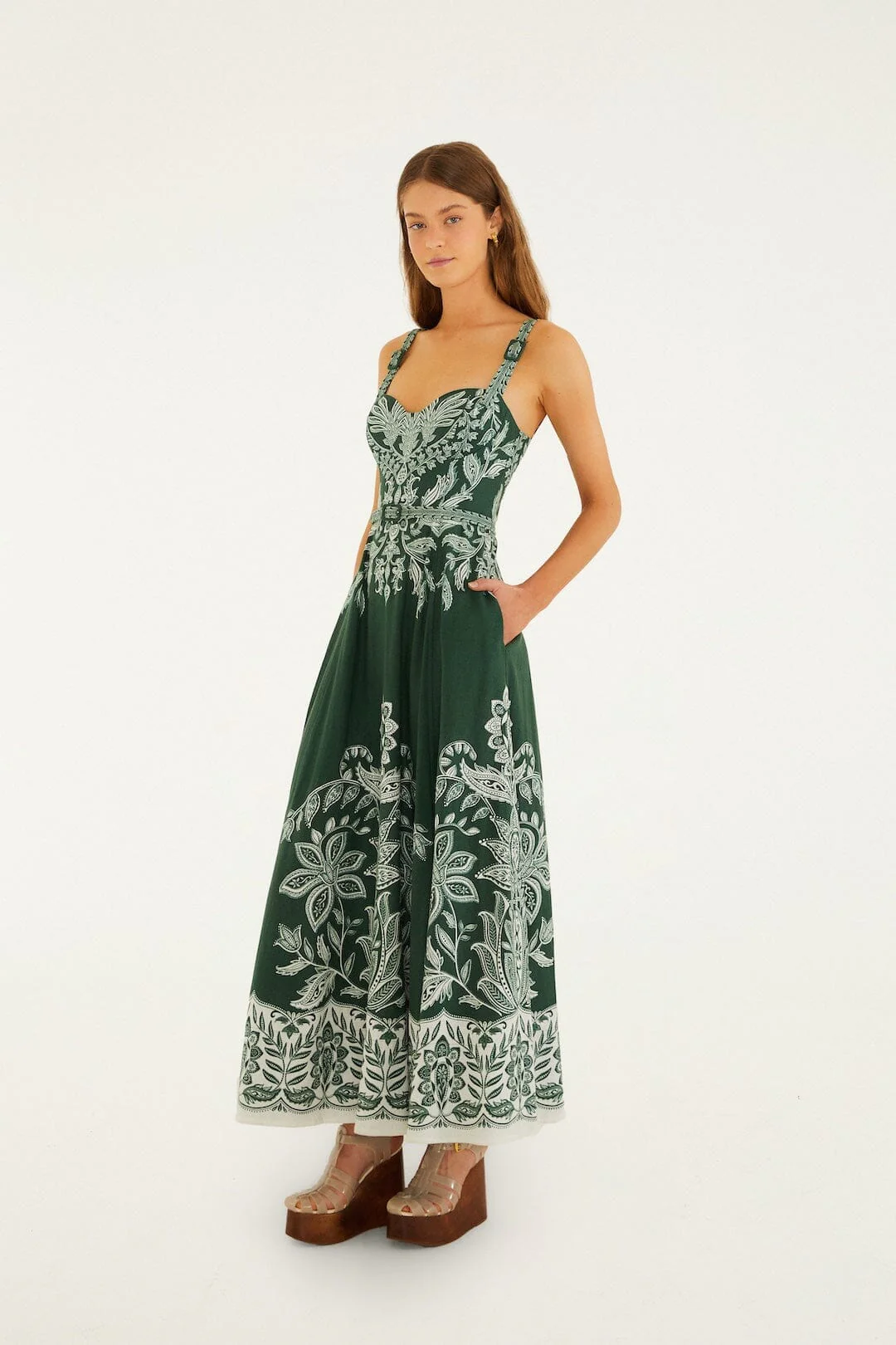 Dark Green Miranda Buckles Maxi Dress - Image 4