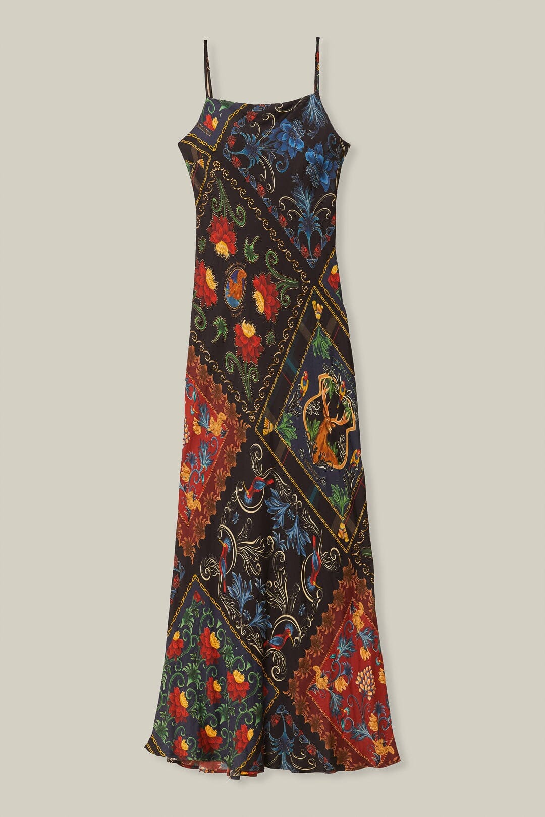 Black Mixed Arabesque Scarves Sleeveless LENZING™ ECOVERO™ Maxi Dress - Image 5
