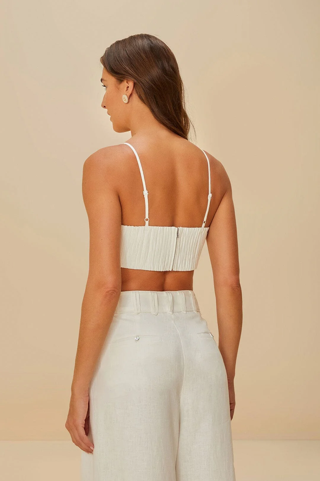 Off-White Sunrise Cup Euroflax™ Premium Linen Crop Top - Image 4