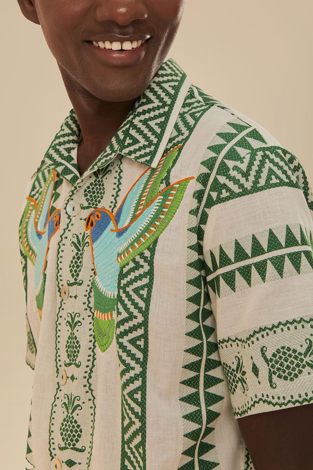 Pineapple Jacquard Embroidered Shirt - Image 3