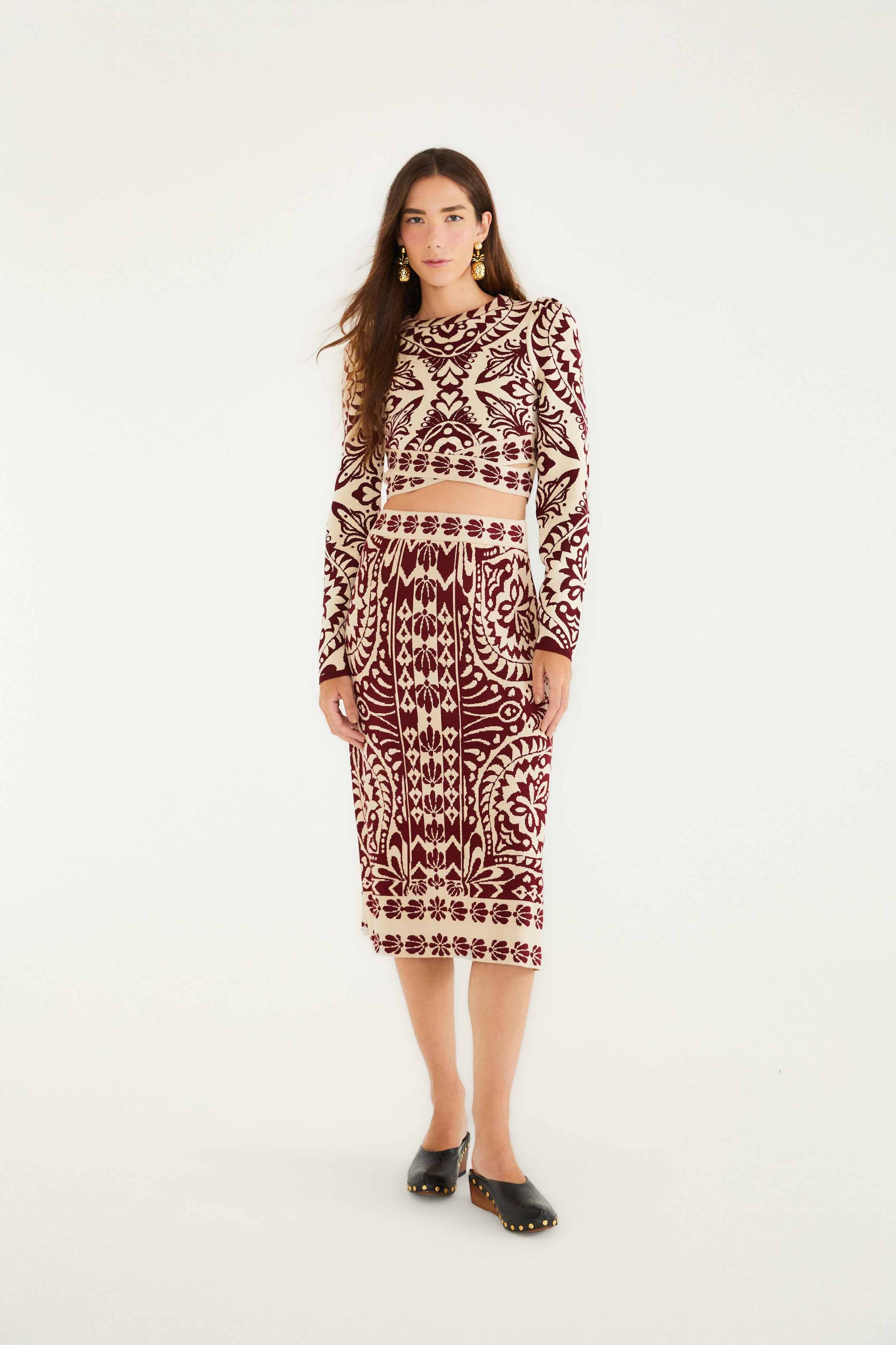 Burgundy Pineapple Love Knit Top - Image 3