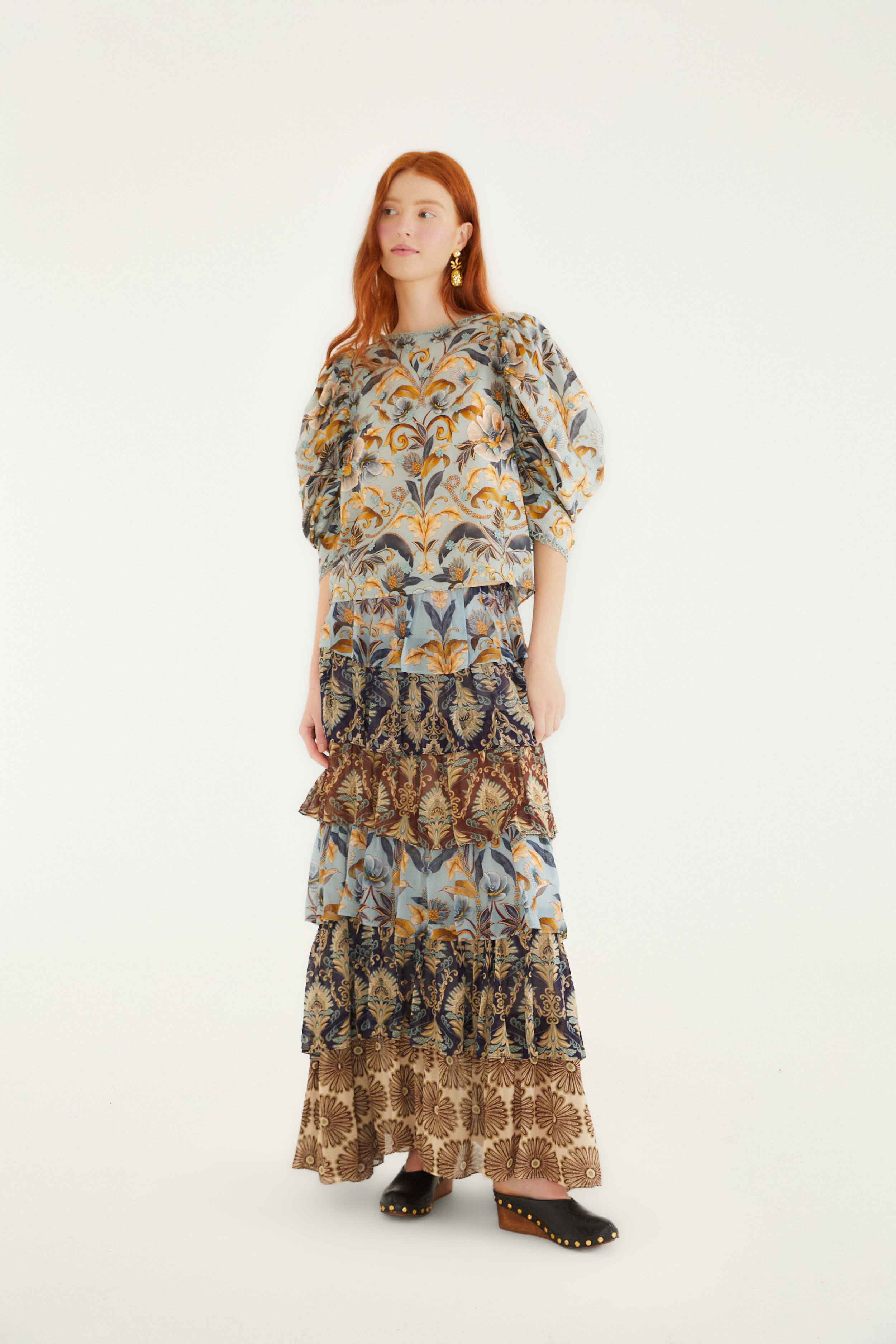 Blue Snake Garden 3d Applique Blouse - Image 3