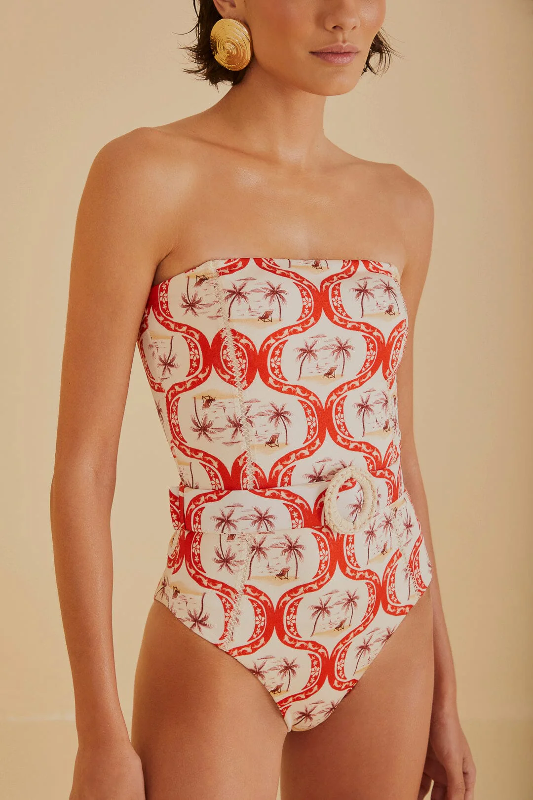 Summer Beach Strapless One Piece Swimsuit - Image 3