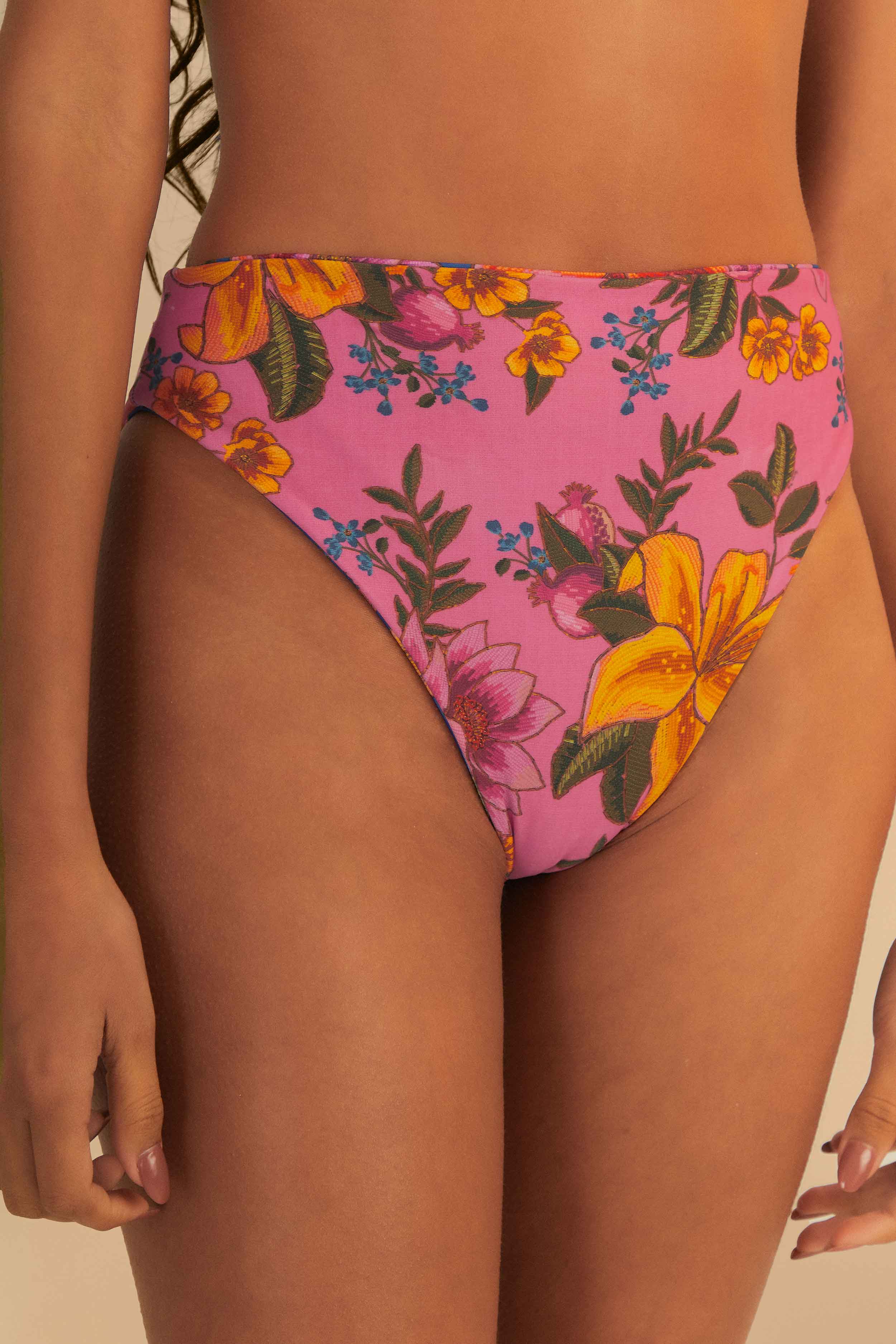 Multicolor Summer Fruit High Waist Bikini Bottom - Image 3
