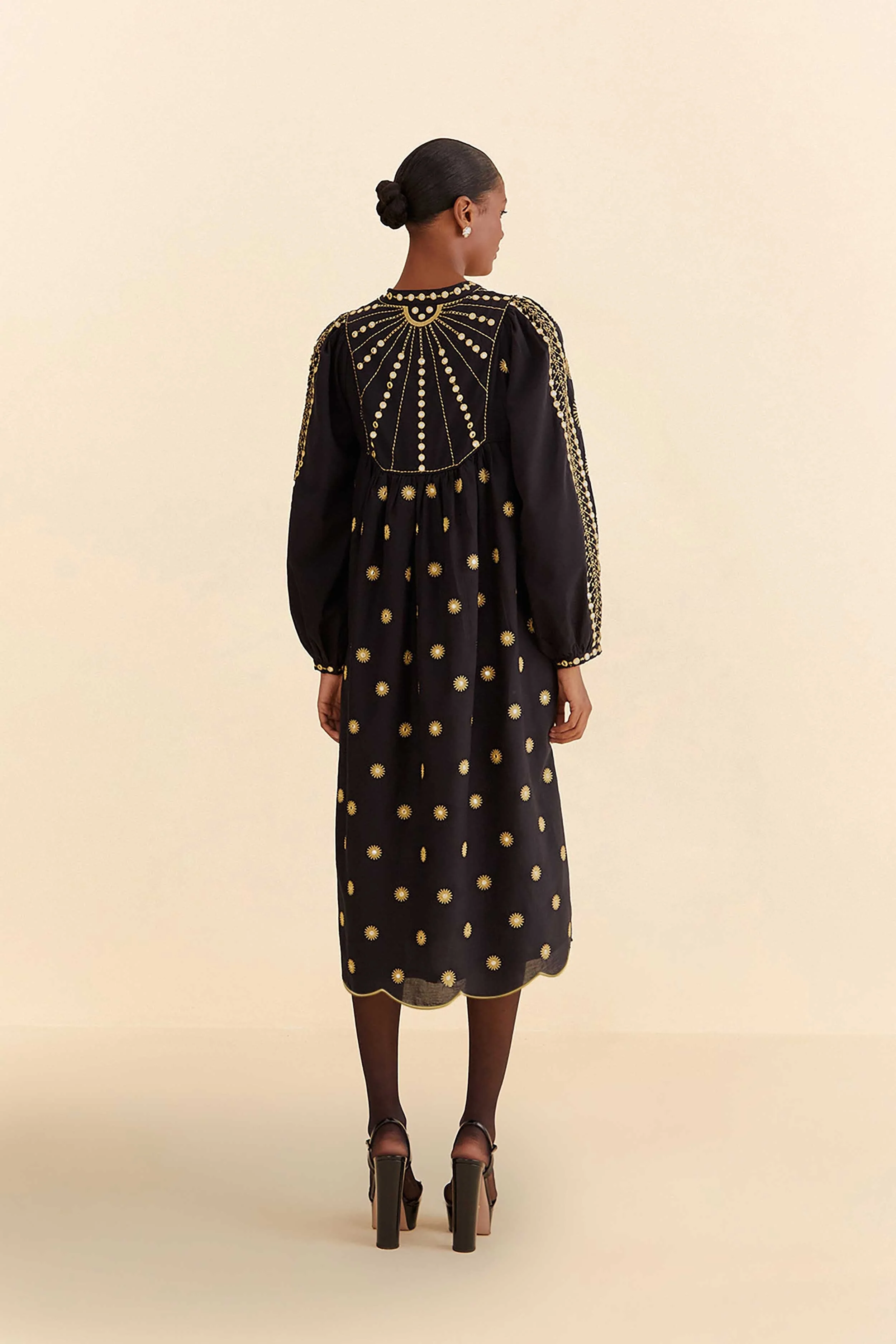 Sun Embroidered Midi Dress - Image 3
