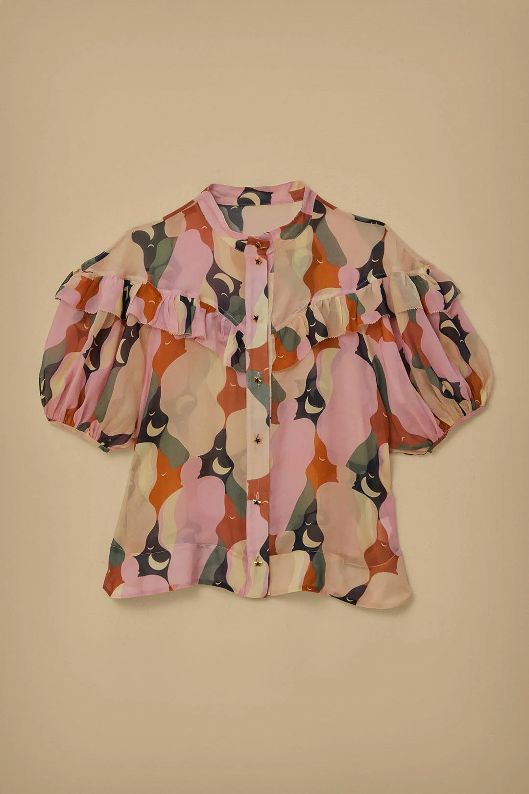 The Kiss Multicolor Short Sleeve Blouse - Image 6