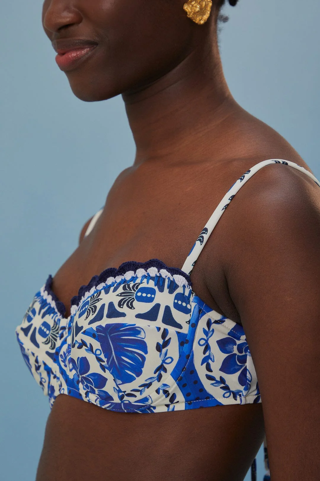Blue Tile Dream Bikini Top - Image 3