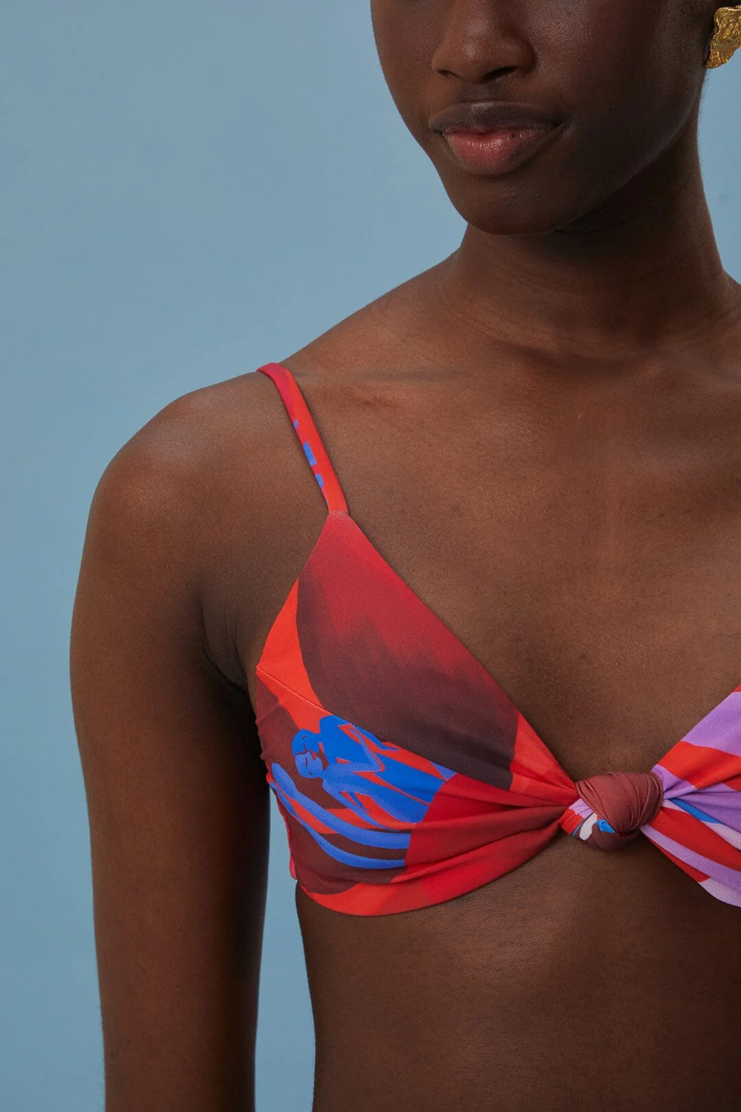 Watercolor Floral Bikini Top - Image 3