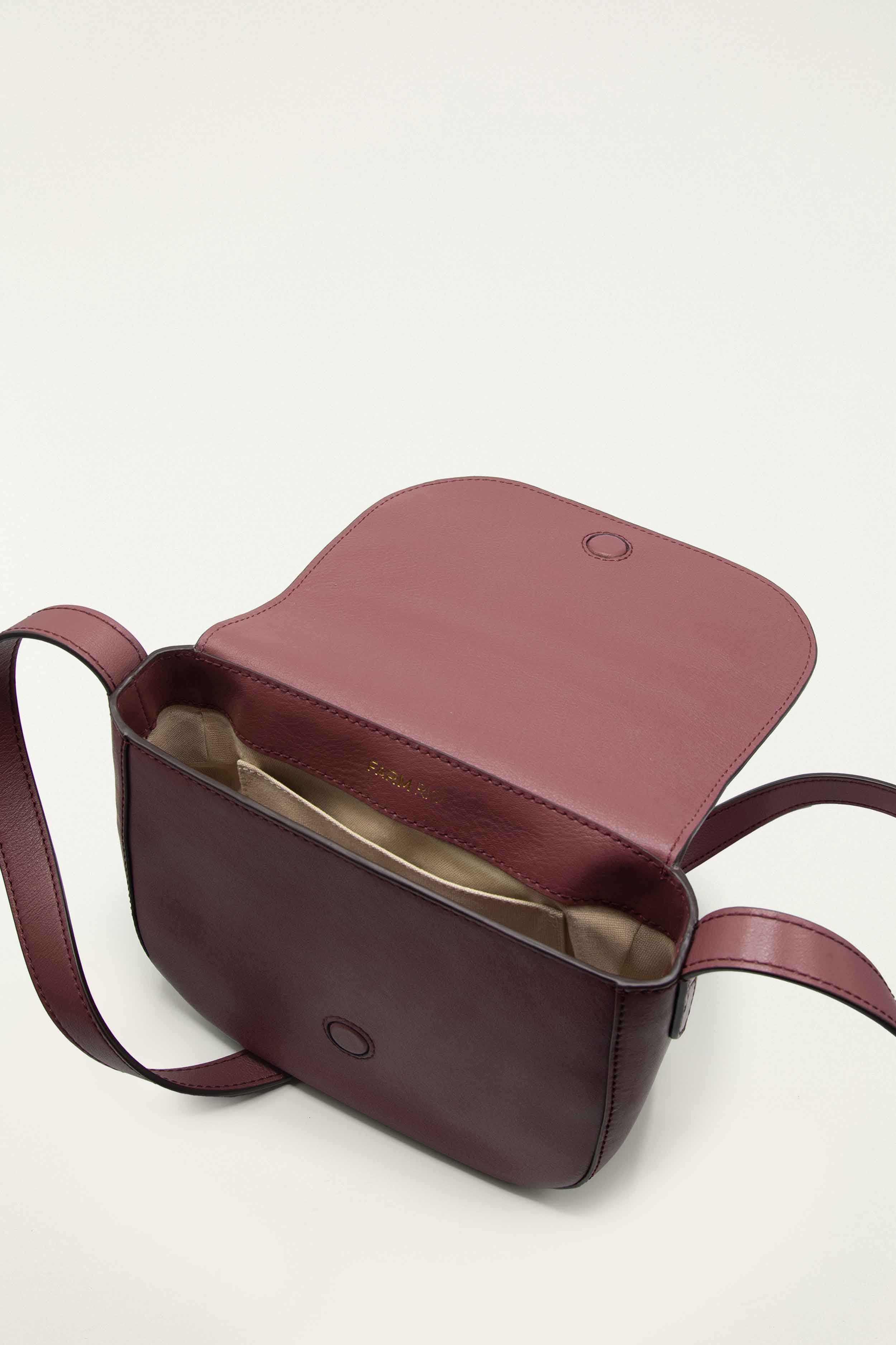Burgundy Western Embroidered Leather Crossbody Bag - Image 3